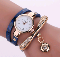 Thin belt fashion ladies watch Casual three-ring winding bracelet watch Women's fashion quartz watch