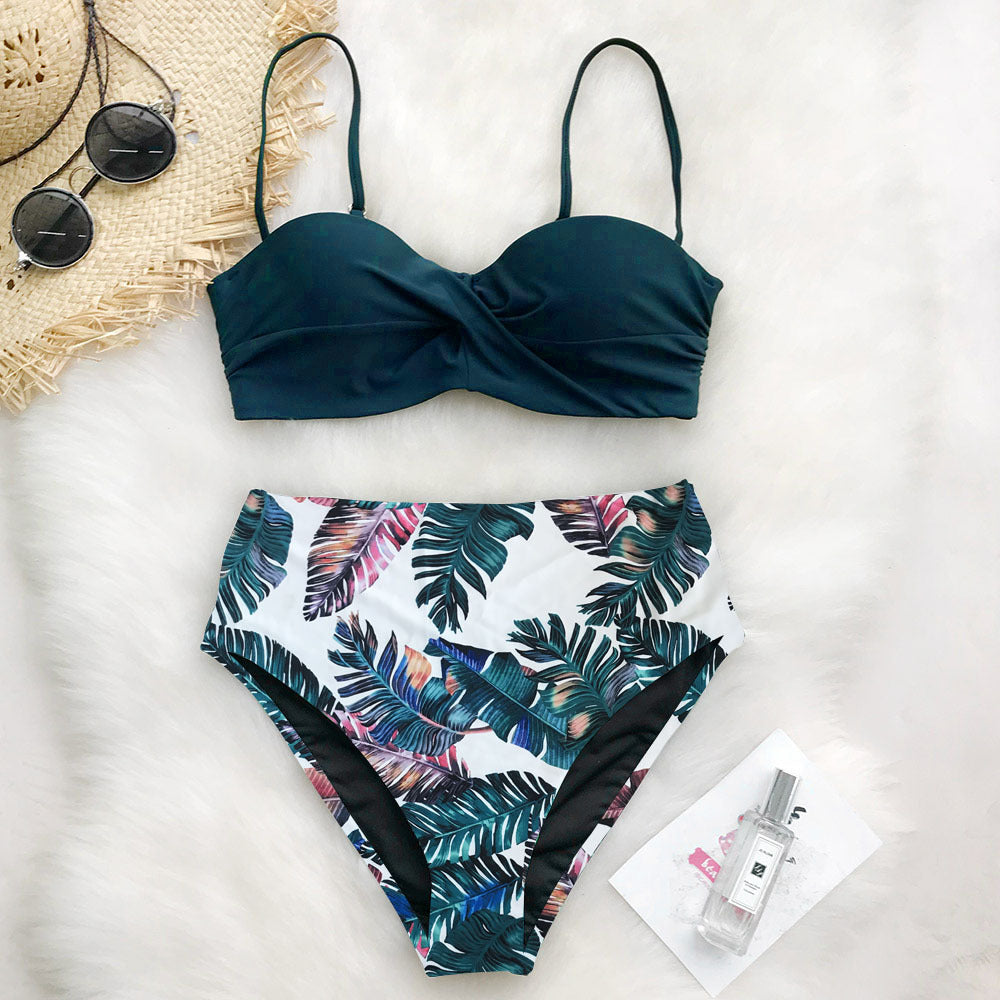 Printed bikini swimsuit