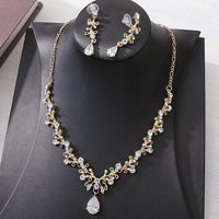 Bridal Rhinestone Zircon Earring Necklace