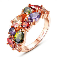 Colored zircon rings