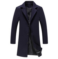 Autumn And Winter New Mens Solid Color Casual Business Woolen Coats - Big ben-Boutique