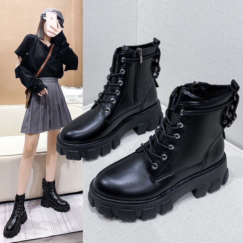 New Autumn And Winter Fashion Women's Shoes Handsome Locomotive Women's Boots