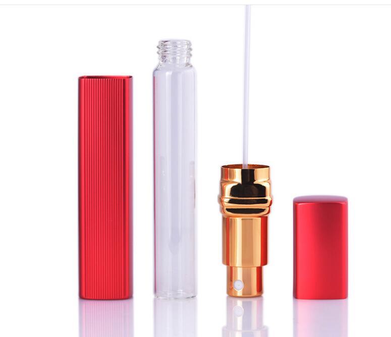 12ML Aluminum Perfume Tube Aluminum Tube Perfume Bottle Glass Bottle Empty Bottle Lipstick Type Perfume Bottled Square