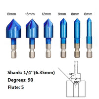 Blue coating 90 degree chamfer