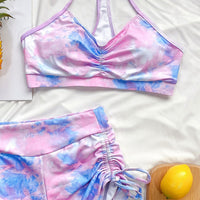 Tie-dye Bikini Shorts Suit Push-up Brazilian Swimsuit Bikini