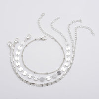 4-pack Set Bracelets Tube Chain Disc Lace Bracelet