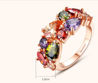 Colored zircon rings