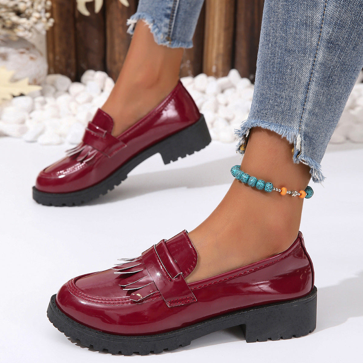 Men's Fashion Vintage Patent Leather Shiny Shoes