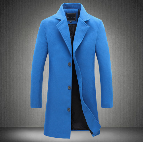 Autumn And Winter New Mens Solid Color Casual Business Woolen Coats - Big ben-Boutique