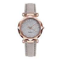 Casual Women Romantic Starry Sky Wrist Watch Leather Rhinestone Designer Ladies Clock