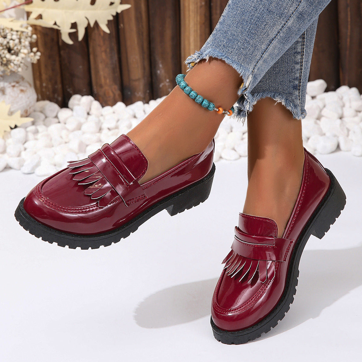 Men's Fashion Vintage Patent Leather Shiny Shoes