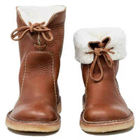 Women Snow Boots Woman Winter Fur Plush Lace Up Boots