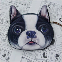 New Cute Cat Dog Face Zipper Case Coin Purse Female Wallet   Purses Makeup Buggy Bag