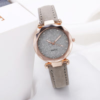 Casual Women Romantic Starry Sky Wrist Watch Leather Rhinestone Designer Ladies Clock