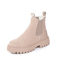 Women Ankle Boots Solid Color Chunky Boots Autumn Winter Platform Shoes