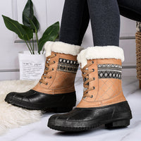 Winter High-top Hiking Shoes Women Non-slip Plus Velvet