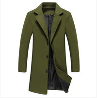 Autumn And Winter New Mens Solid Color Casual Business Woolen Coats - Big ben-Boutique