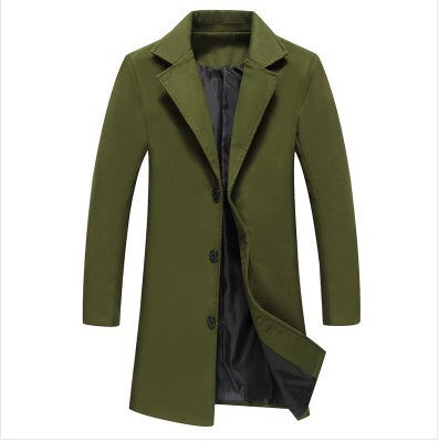 Autumn And Winter New Mens Solid Color Casual Business Woolen Coats - Big ben-Boutique