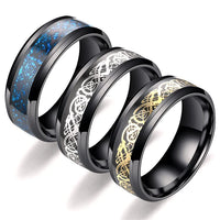 Dragon Pattern Rings Men Stainless Steel Ring Jewelry