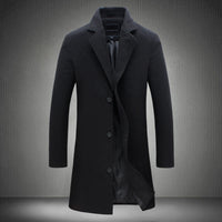 Autumn And Winter New Mens Solid Color Casual Business Woolen Coats - Big ben-Boutique