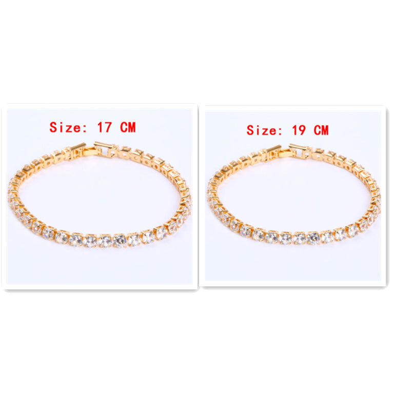 Cubic Zirconia Tennis Bracelets Iced Out Chain Crystal Bracelet Women Men Gold Bracelet Jewelry