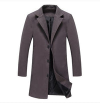 Autumn And Winter New Mens Solid Color Casual Business Woolen Coats - Big ben-Boutique