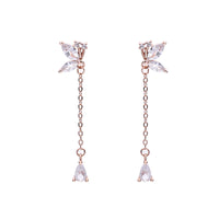 S925 Butterfly Zircon Tassel Earrings Women's Niche Exquisite Long Earrings Jewelry