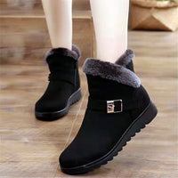 Winter Boots Women Warm Plush Snow Boots Zipper Comfort Flats Shoes