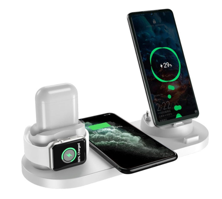 6-in-1 Wireless Charger Station: Fast Charging Pad for iPhone, Phone, and Watch