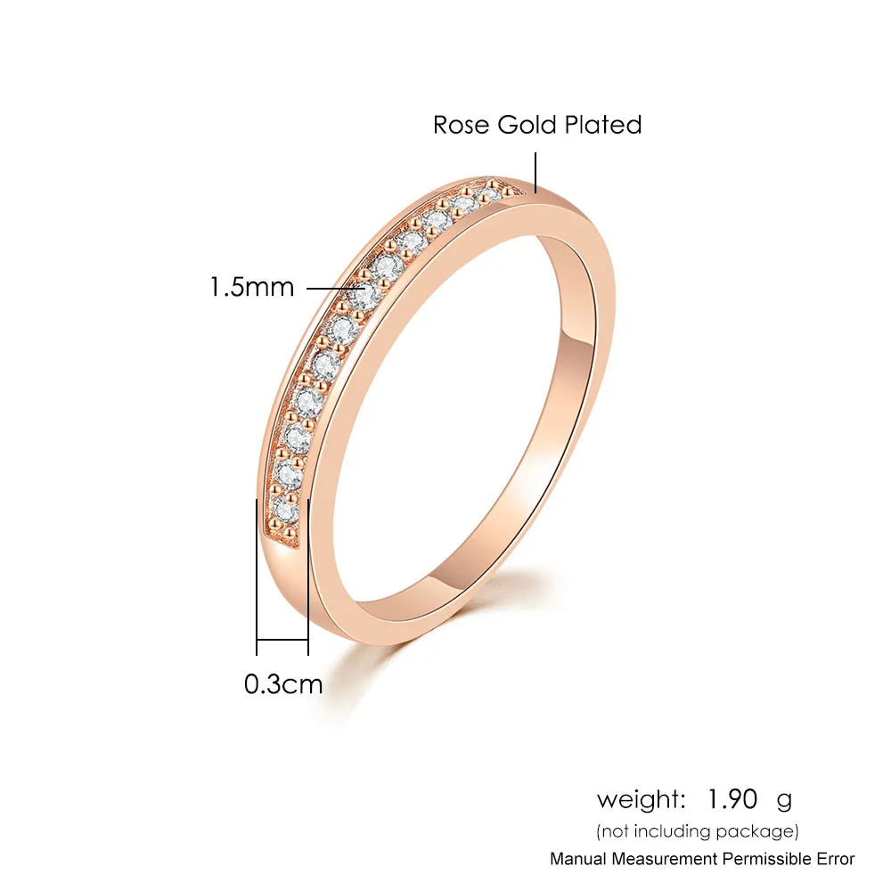 ZHOUYANG Wedding Ring For Women Lover Classic Micro-inserts Cubic Zirconia Wedding Engagement Ring Rose Gold Color Jewelry R062