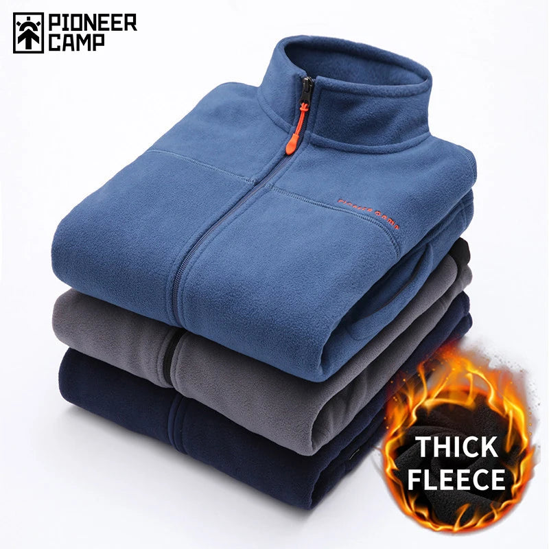 Pioneer Camp warm fleece hoodies men brand-clothing autumn winter zipper sweatshirts male quality men clothing AJK902321