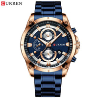 Gold Watches Men's Luxury Top Brand CURREN Quartz Wristwatch Fashion Sport and Causal Business Watch Male Clock Reloj Hombres