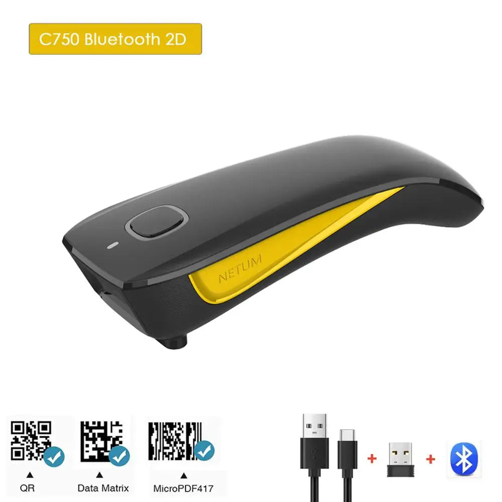 NETUM C750 Bluetooth QR 2D Barcode Scanner AND C830 Wireless Laser 1D usb Bar Code Reader for IOS Android Windows Mobile Payment - Big ben-Boutique