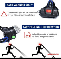 Powerful LED Headlamp 18650 DC Rechargeable Headlight Zoomable Head Lamp Waterproof Head Light High Lumens Head Flashlight