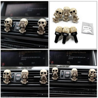 3pcs Bone Skull Car Air Freshener Vent Clip Human Body Skeleton Aromatherapy Resin Car Perfume Diffuser Car Smell Diffuser