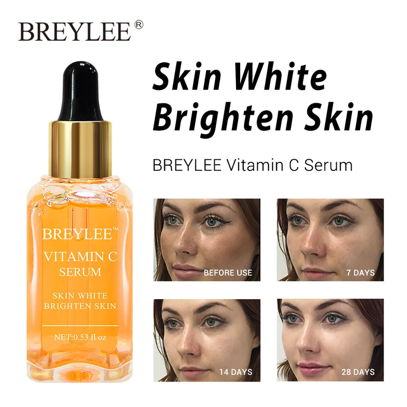 BREYLEE Serum Series Vitamin C Hyaluronic Acid  Rose Repair Face Skin Care Nourish Firm Soothing Whitening Essence 1pcs