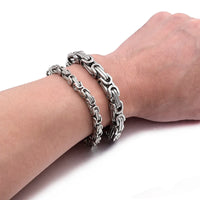 Gokadima New Product, Silver Color Stainless Steel bracelets Link Byzantine Chain Bracelet For MENS Jewelry Fashion Good quality