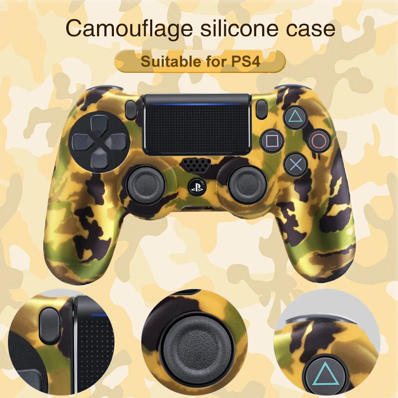 DATA FROG Soft Flexible Cover Silicone Case Protection Skin For Playstation 4 PS4 Pro Slim Gamepad Case Light Bar Sticker 2 Grip