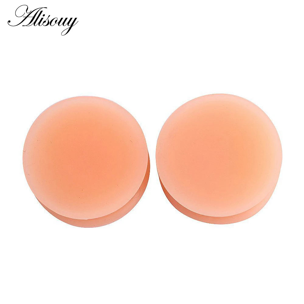 2PCS Skin Silicone Ear Plugs Tunnels Piercings Flexible Earring Gauges Ear Stretchers Silicone Tunnels Expanders Body Jewelry