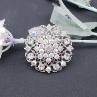 Hot Sale Fashion AB Crystal Rhinestone Alloy Round Brooch Pins For Wedding Party Women Gifts 2018 New Trendy Item No.: BRH3909