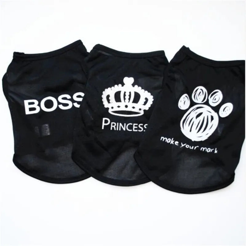 13 Styles Cotton Dog Vest Summer Pet Puppy Dog Cat Clothes Shirt Black/pink/Red Dog Hoodies Tshirts Costumes Clothing Vests XS-L