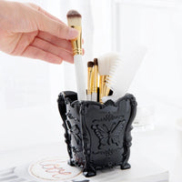 Creative retro cosmetics storage box desktop makeup brush skin care daily debris organizer plastic dressing table storage box