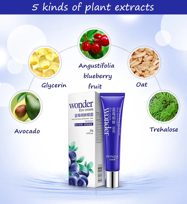 bioaqua eyes creams firming eye anti puffiness dark circles under eye remover anti wrinkle anti age skin care blueberry