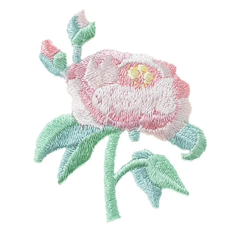 AHYONNIEX Cheap Flowers Embroidered Patch for Clothing Sew on Sew Applique Patch Jeans Clothes Sticker Badge Iron on Floral