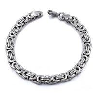 Gokadima New Product, Silver Color Stainless Steel bracelets Link Byzantine Chain Bracelet For MENS Jewelry Fashion Good quality