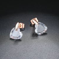 Top Quality Clear Heart Rose Gold Color Stud Earrings Jewelry Made with Genuine Austrian Crystal ZYE182 ZYE345