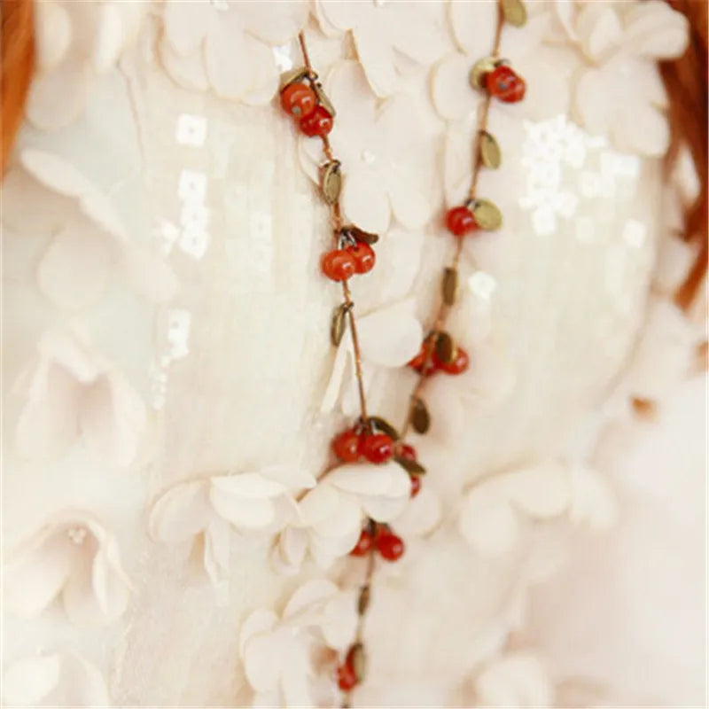 ADOLPH Jewelry Fashion Jewelry For Women 2022 New Korean Fashion Vine Red Cherry Necklace Gifts