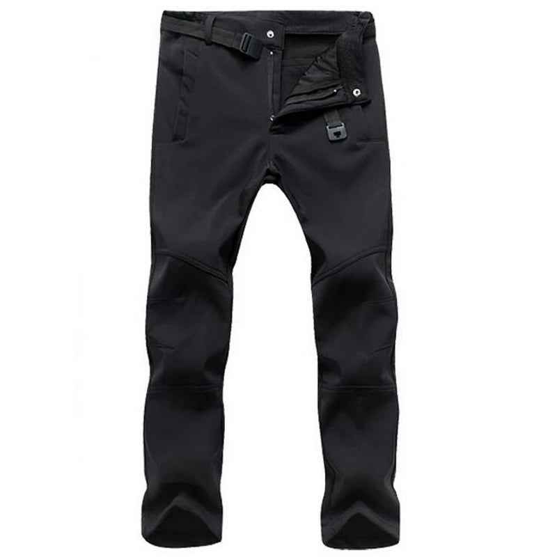 Stretch Waterproof Pants Men Casual Winter Thick Warm Fleece Shark Skin Trousers Male Windbreaker Sweatpants Mens Tactical Pants