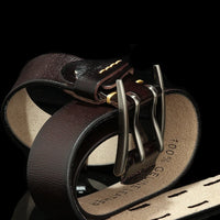 4 CM Width Fashion British Style Double Pin Buckle High Quality Genuine Leather Belt For Men Casual Jeans Waistbands Strap