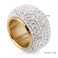 Wholesale shining full rhinestone finger rings for woman luxurious paragraph Crystal Jewelry Ring gold-color